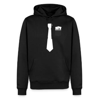 Poker Schwarz-Weiß-Smoking mit Krawatte lustig - Männer Premium Bio Hoodie - Schwarz - Vorne - Nico (187cm)