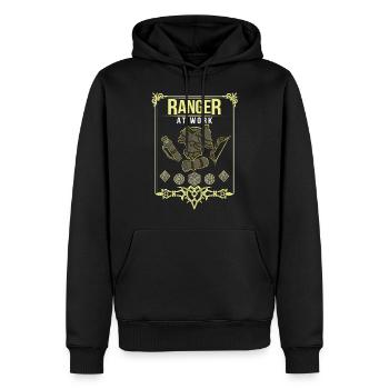Rollenspiel Waldläufer Würfel Roleplay Ranger - Männer Premium Bio Hoodie - Schwarz - Vorne - Nico (187cm)