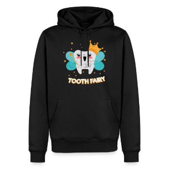 Dentiste drôle drôle de fée des dents - Sweat à capuche Premium bio Homme - noir - Devant - Nico (187cm)