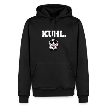Kuhl lustiges Kuh Motiv Schwarz - Männer Premium Bio Hoodie - Schwarz - Vorne - Nico (187cm)