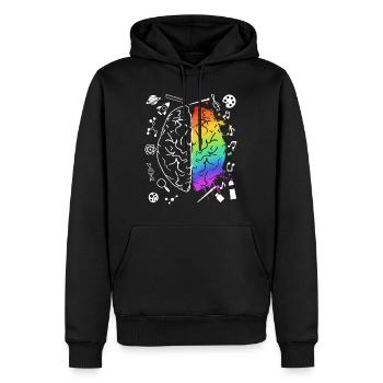Science Biology Physics Brain Gift - Men’s Premium Organic Hoodie - black - Front - Nico (187cm)