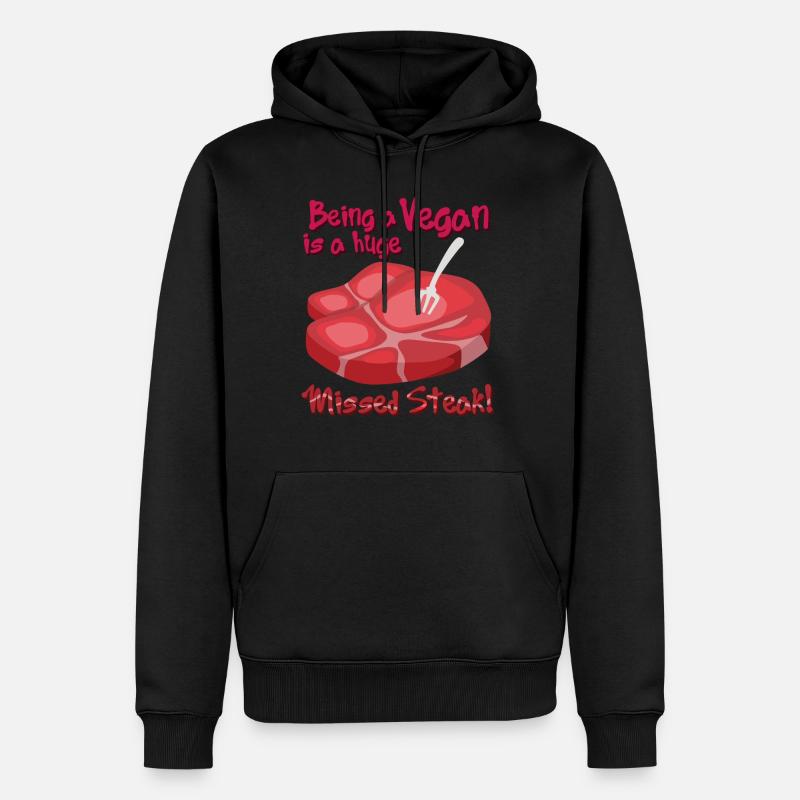 Steak - Männer Premium Bio Hoodie - Schwarz