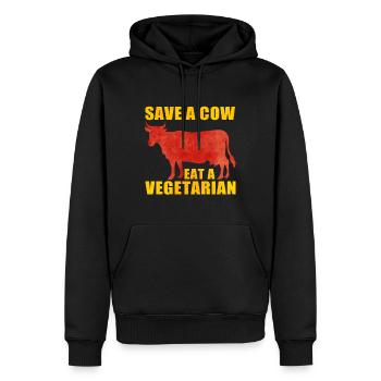 Amateur de viande - Sweat à capuche Premium bio Homme - noir - Devant - Nico (187cm)