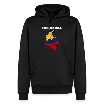 Colombie - Sweat à capuche Premium bio Homme - noir - Devant - Nico (187cm)