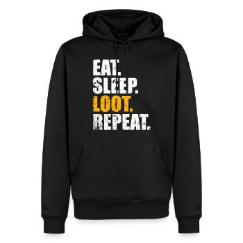 Mange le sommeil, répète les jeux Gamer Gaming PUBG - Sweat à capuche Premium bio Homme - noir - Devant - Nico (187cm)
