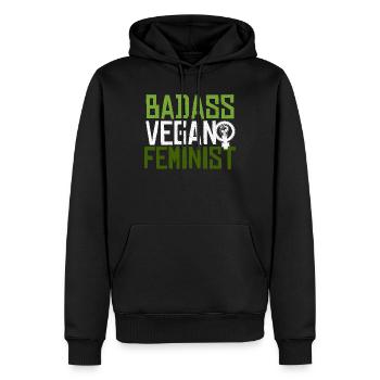 Feministin - Männer Premium Bio Hoodie - Schwarz - Vorne - Nico (187cm)