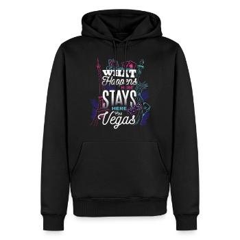 Las Vegas - Männer Premium Bio Hoodie - Schwarz - Vorne - Nico (187cm)