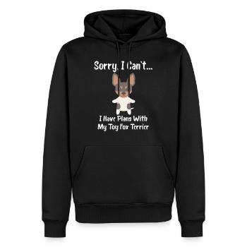 Désolé je ne peux pas avoir de projets avec mon Toy Fox Terrier - Sweat à capuche Premium bio Homme - noir - Devant - Nico (187cm)