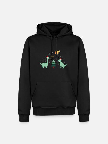 Christmas dinosaur - Men’s Premium Organic Hoodie - black