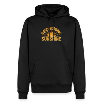 Guten Morgen Sonnenschein 70er Jahre Lustige 70er Jahre Vintage - Männer Premium Bio Hoodie - Schwarz - Vorne - Nico (187cm)