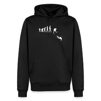 Evolution de la plongée sous-marine - Sweat à capuche Premium bio Homme - noir - Devant - Nico (187cm)