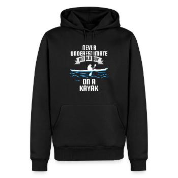 Cadeau de kayakiste de kayakiste - Sweat à capuche Premium bio Homme - noir - Devant - Nico (187cm)