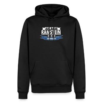 US Army | Air Base | Ramstein | Deutschland - Männer Premium Bio Hoodie - Schwarz - Vorne - Nico (187cm)
