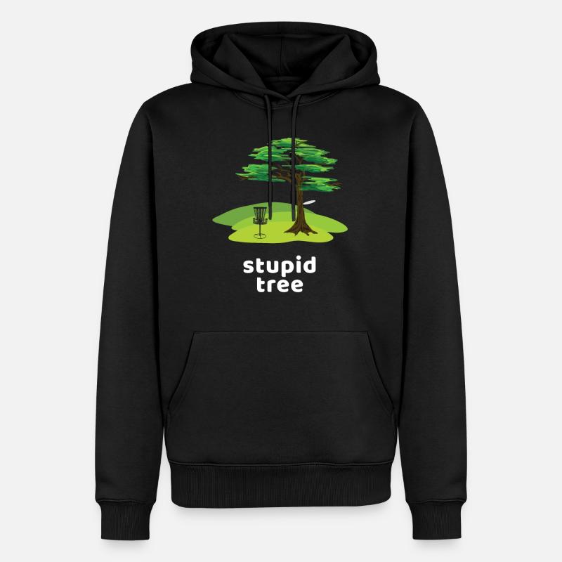 Dummer Baum Disc Golf - Männer Premium Bio Hoodie - Schwarz