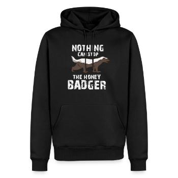 Nothing Can Stop The badger,, badger, badger Apparel, badger Gift - Men’s Premium Organic Hoodie - black - Front - Nico (187cm)