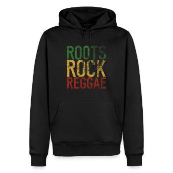 Reggae Roots Jamaica Reggaeton Rastafarian Gift - Sweat à capuche Premium bio Homme - noir - Devant - Nico (187cm)
