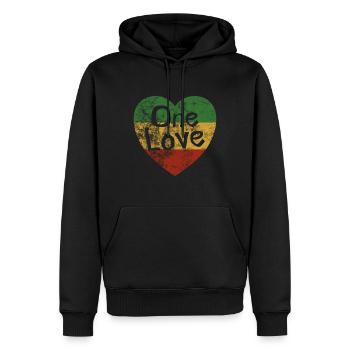 Reggae Jamaika One Love Reggaeton Rasta Geschenk - Männer Premium Bio Hoodie - Schwarz - Vorne - Nico (187cm)