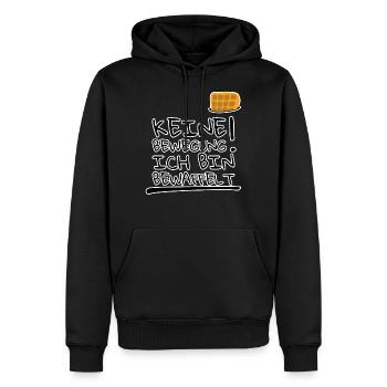 Waffel in der Brusttasche süße Leckerei witzig - Männer Premium Bio Hoodie - Schwarz - Vorne - Nico (187cm)