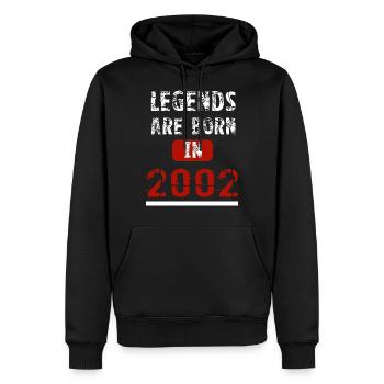 Legends Are Born In 2002 - Men’s Premium Organic Hoodie - black - Front - Nico (187cm)