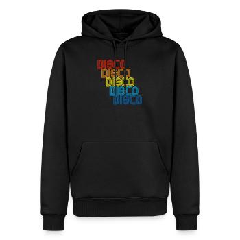 Disco Repeat Rainbow 1970er Jahre Disco Funk Vintage - Männer Premium Bio Hoodie - Schwarz - Vorne - Nico (187cm)