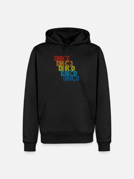 Disco Repeat Rainbow 1970 Disco Funk Vintage - Sweat à capuche Premium bio Homme - noir