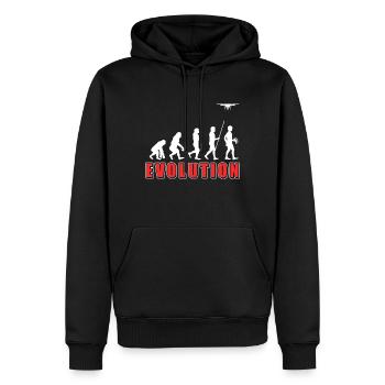 Drone Evolution - Männer Premium Bio Hoodie - Schwarz - Vorne - Nico (187cm)