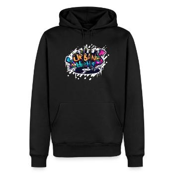 DJ TURNTABLE GRAFFITI - Männer Premium Bio Hoodie - Schwarz - Vorne - Nico (187cm)