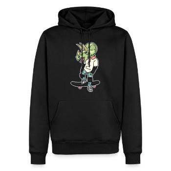 Triceratops skater - Men’s Premium Organic Hoodie - black - Front - Nico (187cm)