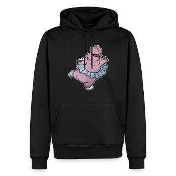 Nilpferd Ballett - Männer Premium Bio Hoodie - Schwarz - Vorne - Nico (187cm)