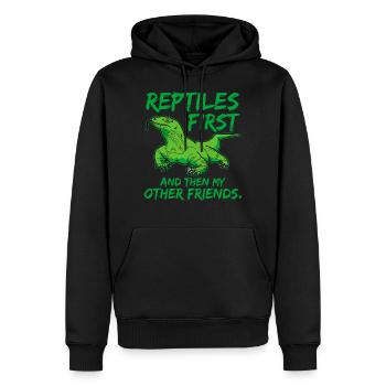 reptiles - Sweat à capuche Premium bio Homme - noir - Devant - Nico (187cm)