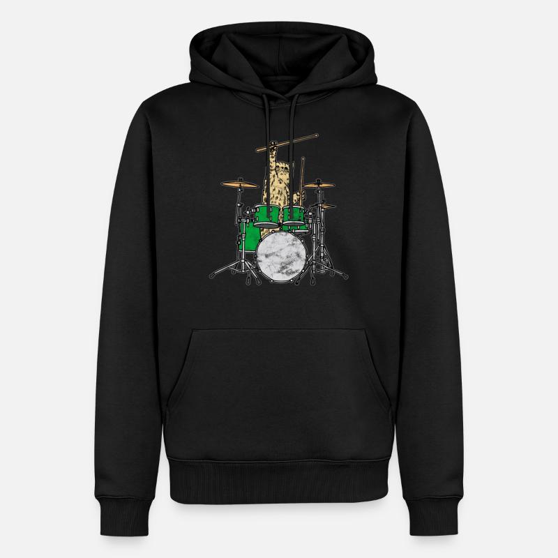 batteur - Sweat à capuche Premium bio Homme - noir