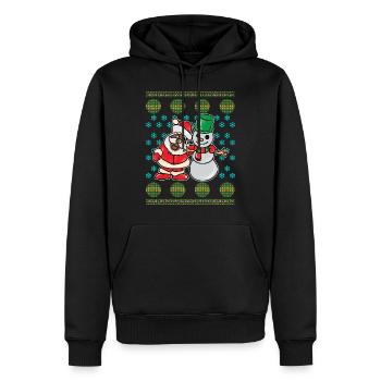 Weihnachten und Schneemann - Männer Premium Bio Hoodie - Schwarz - Vorne - Nico (187cm)