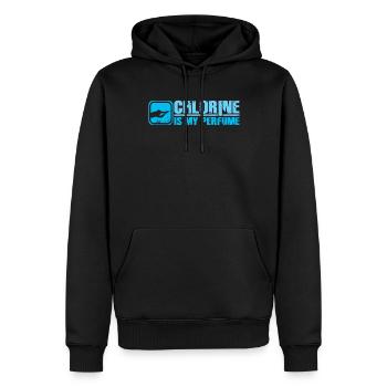 Chlore natation mer vacances baignade - Sweat à capuche Premium bio Homme - noir - Devant - Nico (187cm)