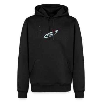 Espace cadeau Galaxy Emplacement Etoiles Galaxy - Sweat à capuche Premium bio Homme - noir - Devant - Nico (187cm)