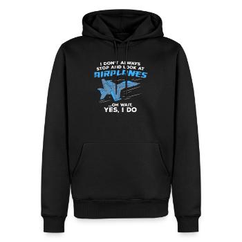 Flugzeug Düsenjet Militär Plane-Spotter Geschenk - Männer Premium Bio Hoodie - Schwarz - Vorne - Nico (187cm)