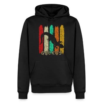 gecko - Sweat à capuche Premium bio Homme - noir - Devant - Nico (187cm)