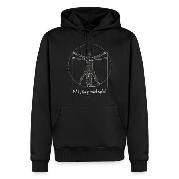 L'histoire de Leonardo's Vitruvian Man - Sweat à capuche Premium bio Homme - noir - Devant - Nico (187cm)