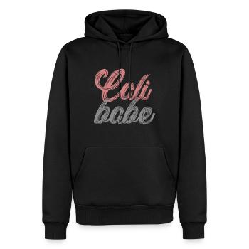 CALIBABE - Männer Premium Bio Hoodie - Schwarz - Vorne - Nico (187cm)