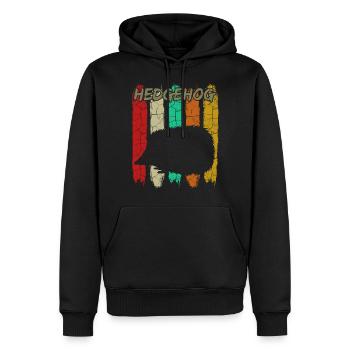 Igel - Männer Premium Bio Hoodie - Schwarz - Vorne - Nico (187cm)