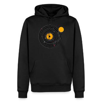 Vinyl record turntables - Men’s Premium Organic Hoodie - black - Front - Nico (187cm)