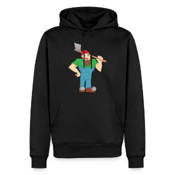 Bûcheron - cadeau de hache des montagnes des Alpes - Sweat à capuche Premium bio Homme - noir - Devant - Nico (187cm)