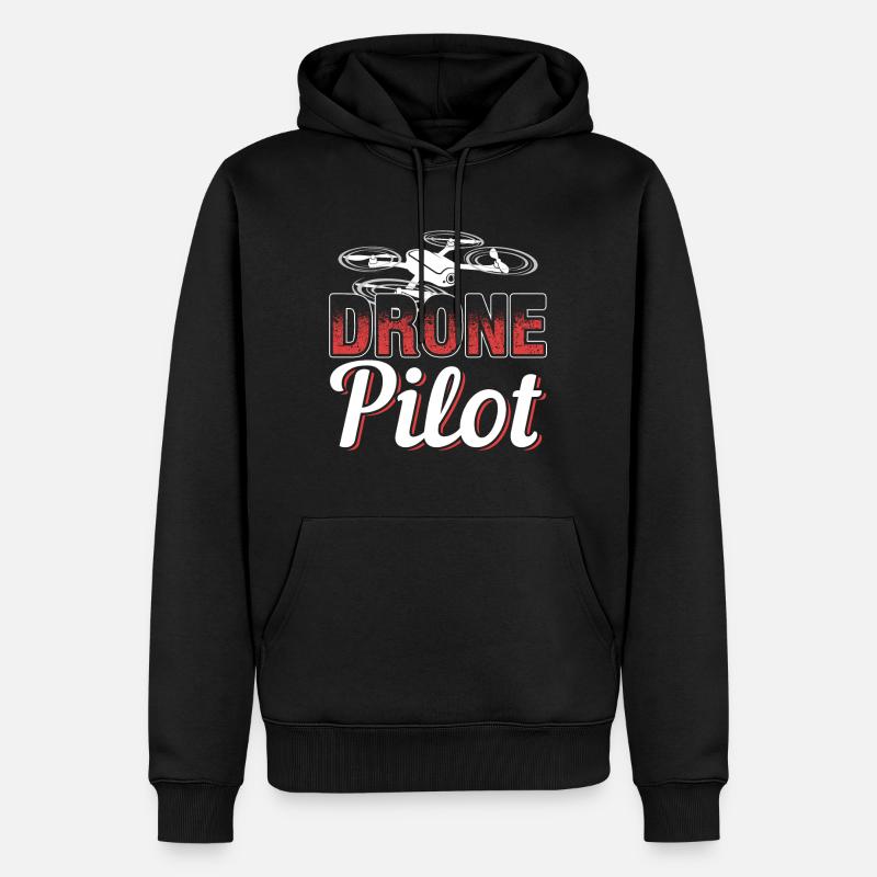 Drone Pilot - Männer Premium Bio Hoodie - Schwarz