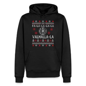 Ugly Christmas Sweater Vegisvisir Valhalla Vikings - Men’s Premium Organic Hoodie - black - Front - Nico (187cm)