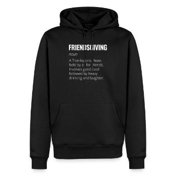 Thanksgiving Happy Friendsgiving - Männer Premium Bio Hoodie - Schwarz - Vorne - Nico (187cm)