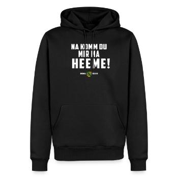 Na komm du mir ma Heeme! - sächsischer Spruch Ossi - Männer Premium Bio Hoodie - Schwarz - Vorne - Nico (187cm)