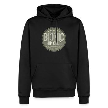 Prothèse de hanche pour remplacement de la hanche bionique - Sweat à capuche Premium bio Homme - noir - Devant - Nico (187cm)