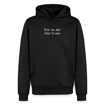 Erst mal den Deal Closen - Geschenkidee Vertrieb - Männer Premium Bio Hoodie - Schwarz - Vorne - Nico (187cm)