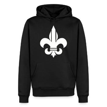 FLEUR DE LIS SHIRT - Men’s Premium Organic Hoodie - black - Front - Nico (187cm)