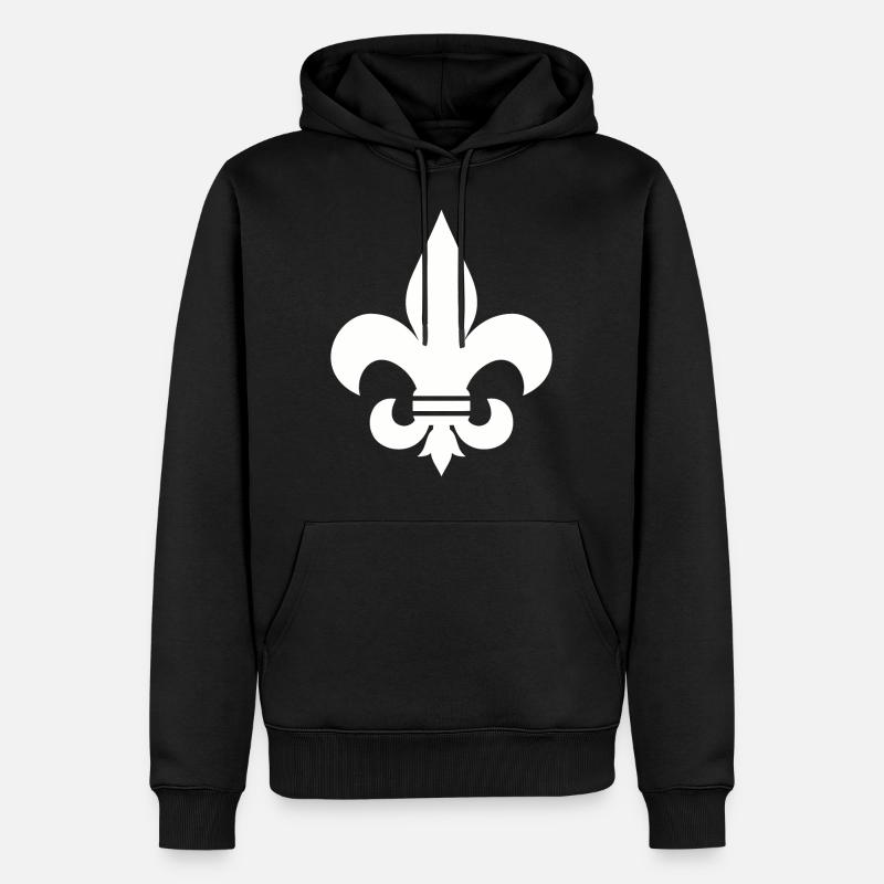 CHEMISE FLEUR DE LIS - Sweat à capuche Premium bio Homme - noir