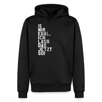 Ist mir egal - Männer Premium Bio Hoodie - Schwarz - Vorne - Nico (187cm)